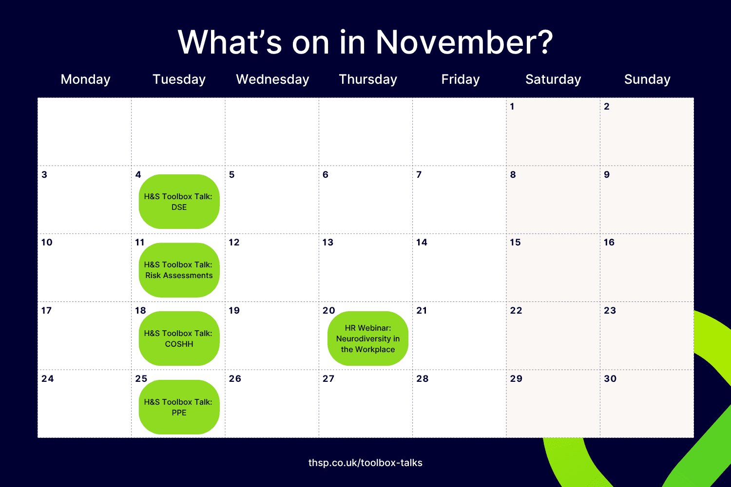 November THSP Toolbox Talks